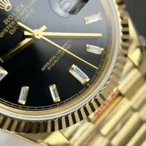 Super Clone Rolex Day-Date Bright Black Diamond Dial 228238-0004 40 mm – Image 6