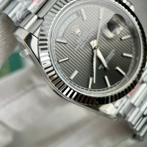 Super Clone Rolex Day-Date Grey Stick Tapestry Dial 228239-0002 40 mm - Image 5