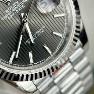 Super Clone Rolex Day-Date Grey Stick Tapestry Dial 228239-0002 40 mm - Image 6