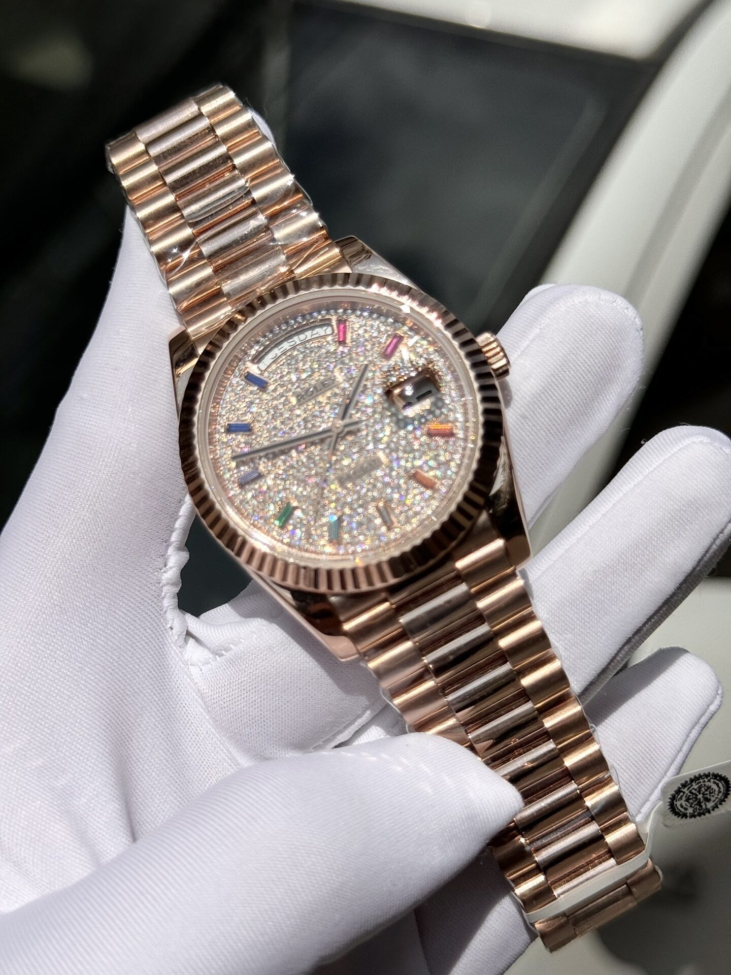 Super Clone Rolex Day-Date Diamond-Paved Dial 128235-0039 36 mm - Image 3