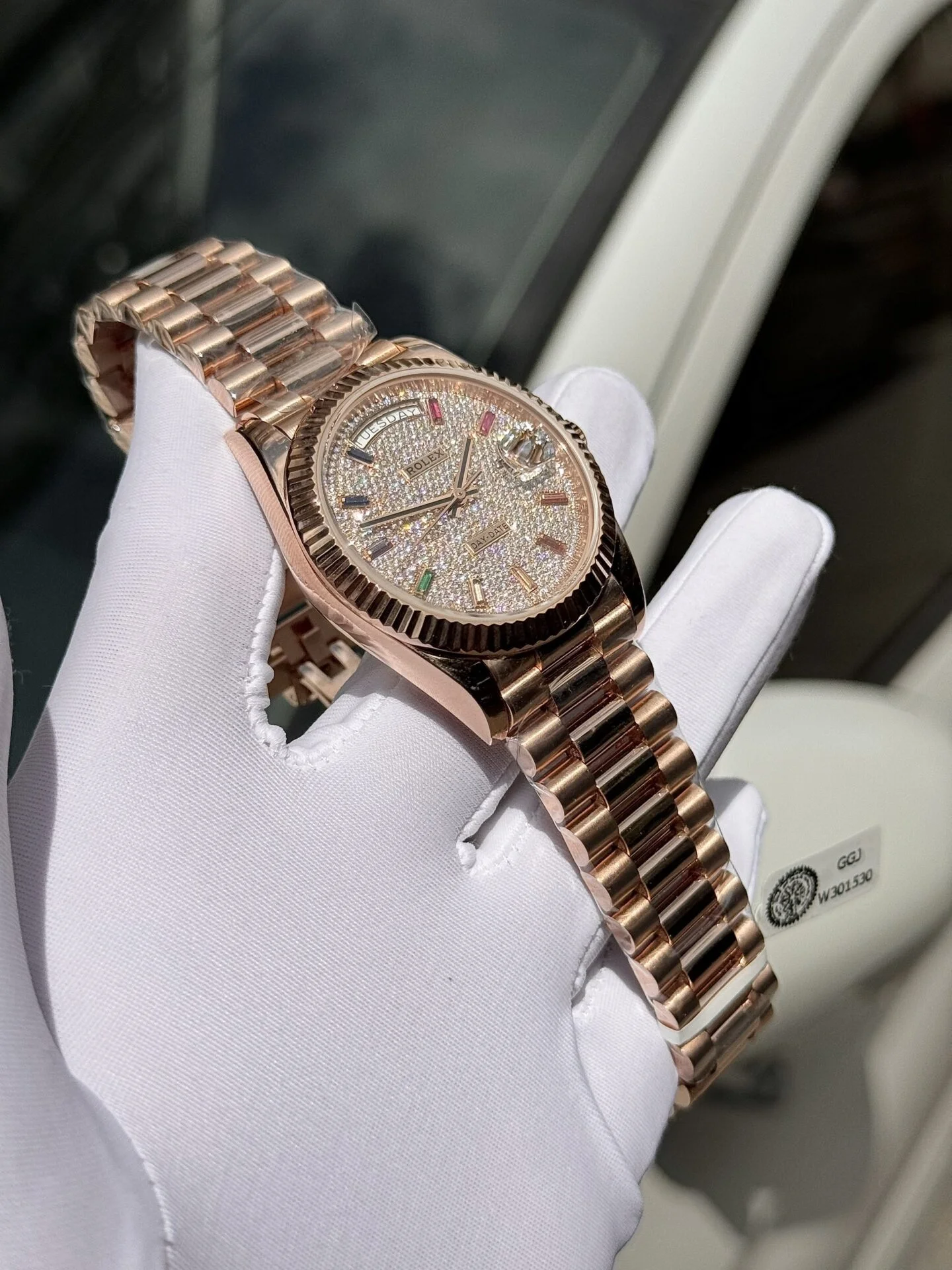 Super Clone Rolex Day-Date Diamond-Paved Dial 128235-0039 36 mm - Image 6