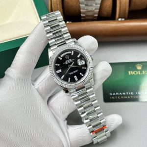 Super Clone Rolex Day-Date Bright Black Diamond Dial 228236-0004 40 mm - Afbeelding 3