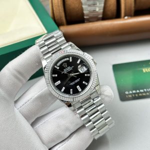 Super Clone Rolex Day-Date Bright Black Diamond Dial 228236-0004 40 mm - Afbeelding 4