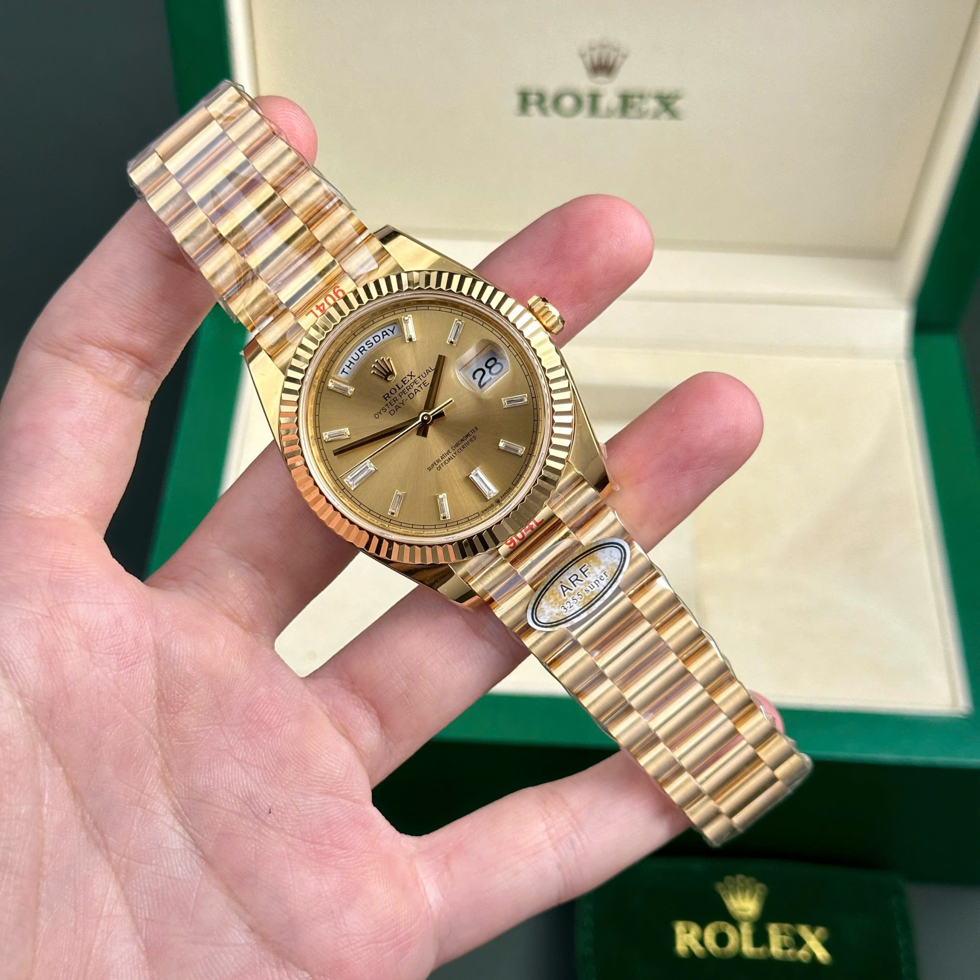 Super Clone Rolex Day-Date Champagne Diamond Dial 228238-0005 40 mm - Image 3