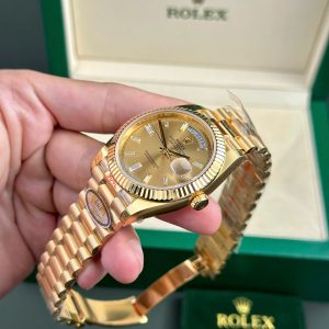 Super Clone Rolex Day-Date Champagne Diamond Dial 228238-0005 40 mm - Image 5