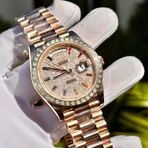 Super Clone Rolex Day-Date Diamond-Paved Dial 128395tbr-0008 36 mm - Imagen 4