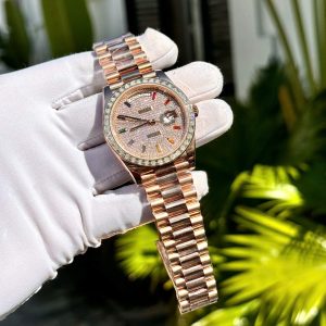 Super Clone Rolex Day-Date Diamond-Paved Dial 128395tbr-0008 36 mm - Imagen 5