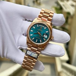 Super Clone Rolex Day-Date Blue-Green Diamond Dial 128235-0085 36 mm - Imagen 3