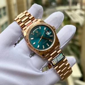 Super Clone Rolex Day-Date Blue-Green Diamond Dial 128235-0085 36 mm - Imagen 4