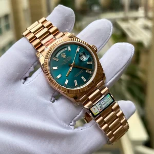 Super Clone Rolex Day-Date Blue-Green Diamond Dial 128235-0085 36 mm - Imagen 6