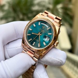 Super Clone Rolex Day-Date Blue-Green Diamond Dial 128235-0085 36 mm - Imagen 7