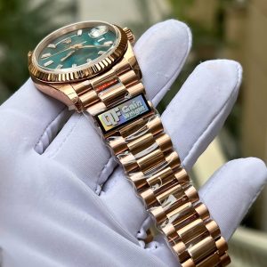 Super Clone Rolex Day-Date Blue-Green Diamond Dial 128235-0085 36 mm - Imagen 8