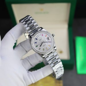 Super Clone Rolex Day-Date Diamond-Paved Dial 128349rbr-0006 36 mm - Imagen 3