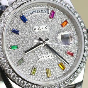 Super Clone Rolex Day-Date Diamond-Paved Dial 128349rbr-0006 36 mm - Imagen 7