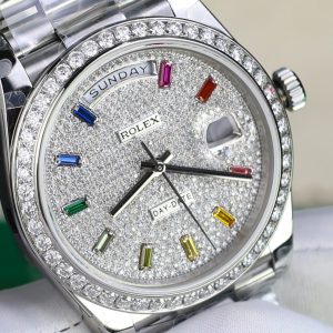 Super Clone Rolex Day-Date Diamond-Paved Dial 128349rbr-0006 36 mm - Imagen 8