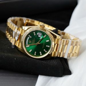 Super Clone Rolex Day-Date Bright Green Diamond Dial 128238-0130 36 mm - Imagen 4