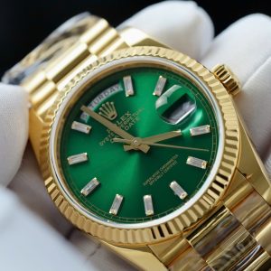 Super Clone Rolex Day-Date Bright Green Diamond Dial 128238-0130 36 mm - Imagen 5