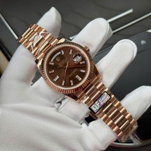 Super Clone Rolex Day-Date Chocolate Diamond Dial 228235-0003 40 mm – Image 3