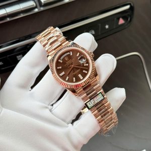 Super Clone Rolex Day-Date Chocolate Diamond Dial 228235-0003 40 mm – Image 5