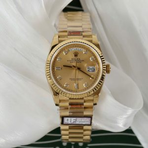 Vista alternativa de Super Clone Rolex Day-Date Champagne Diamond Dial 128238-0008 36 mm