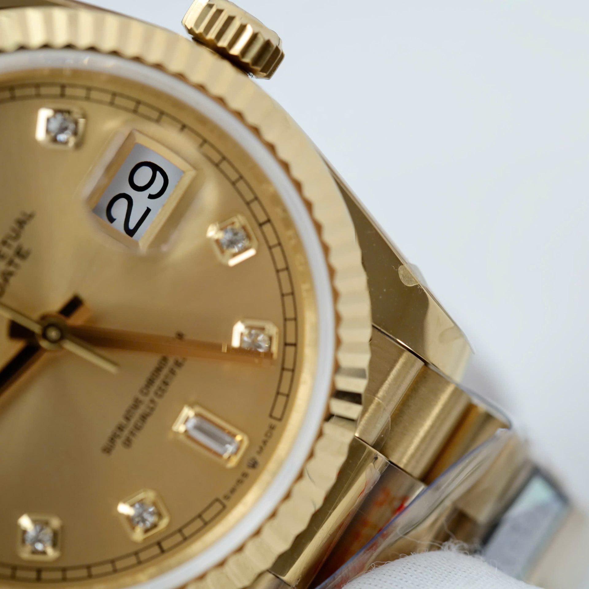 Super Clone Rolex Day-Date Champagne Diamond Dial 128238-0008 36 mm - Image 7