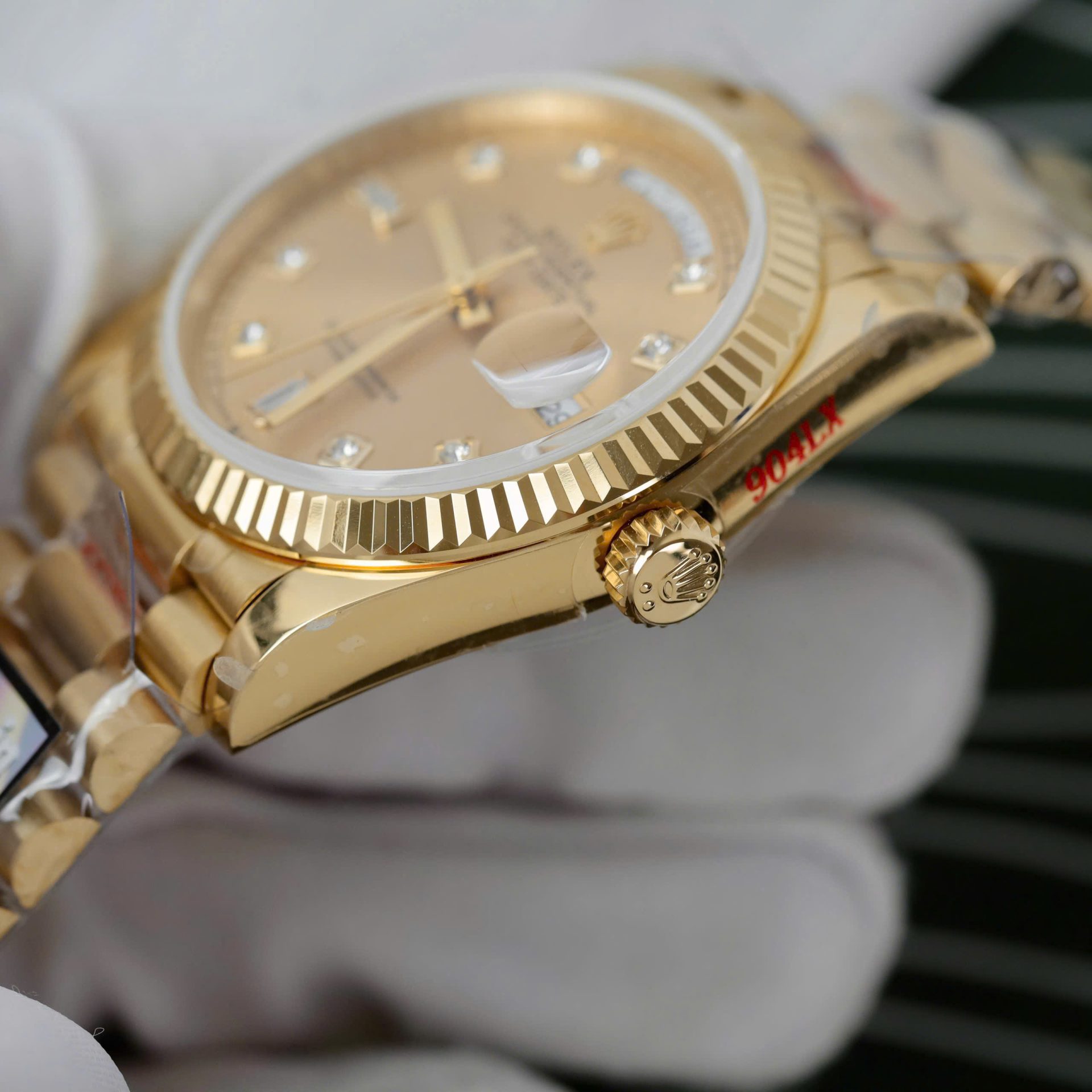 Super Clone Rolex Day-Date Champagne Diamond Dial 128238-0008 36 mm - Image 8