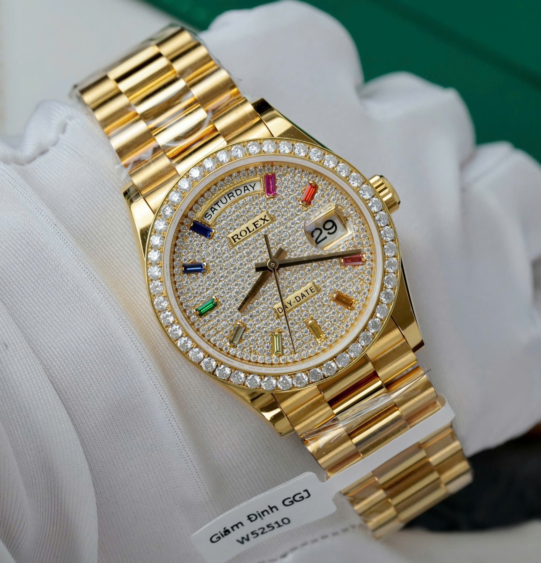 Super Clone Rolex Day-Date Diamond-Paved Dial 128348rbr-0030 36 mm - Image 4