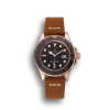 Rolex Yacht-Master Black Dial Rose Gold Case Brown Leather Bracelet 1453861