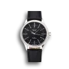Super Clone Rolex Cellini Time Silver Case Black Dial Black Leather Bracelet  622654