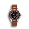 Rolex Yacht-Master Black Dial Brown Bezel Rose Gold Case Brown Leather Bracelet 1453860