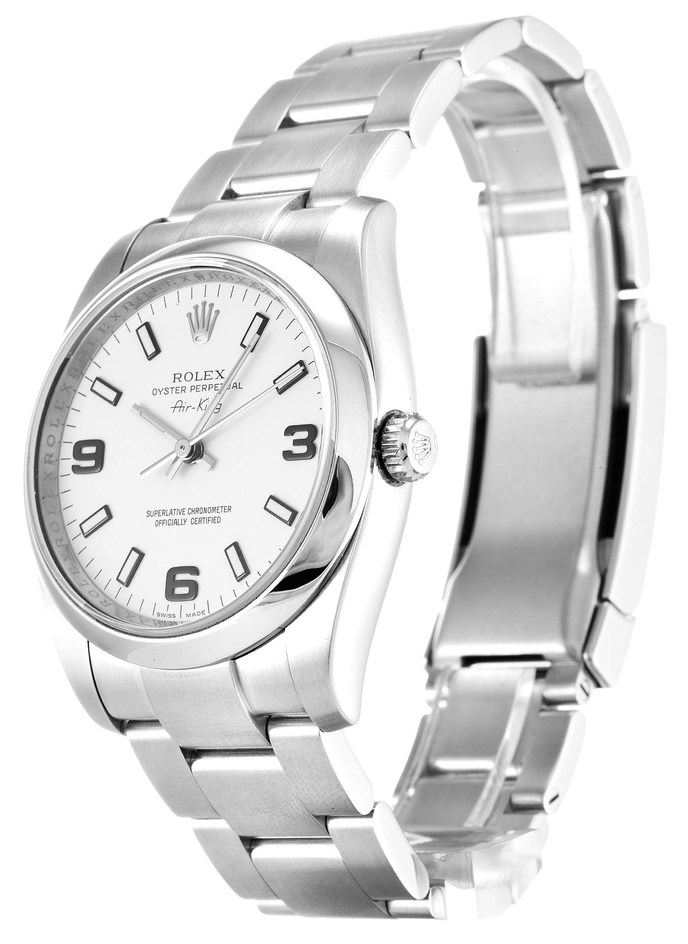 Rolex Air-King White Quarter Arabic 114200 - Imagen 2