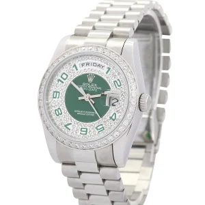 Vista alternativa de Rolex Day-Date Green and Silver Dial 118346