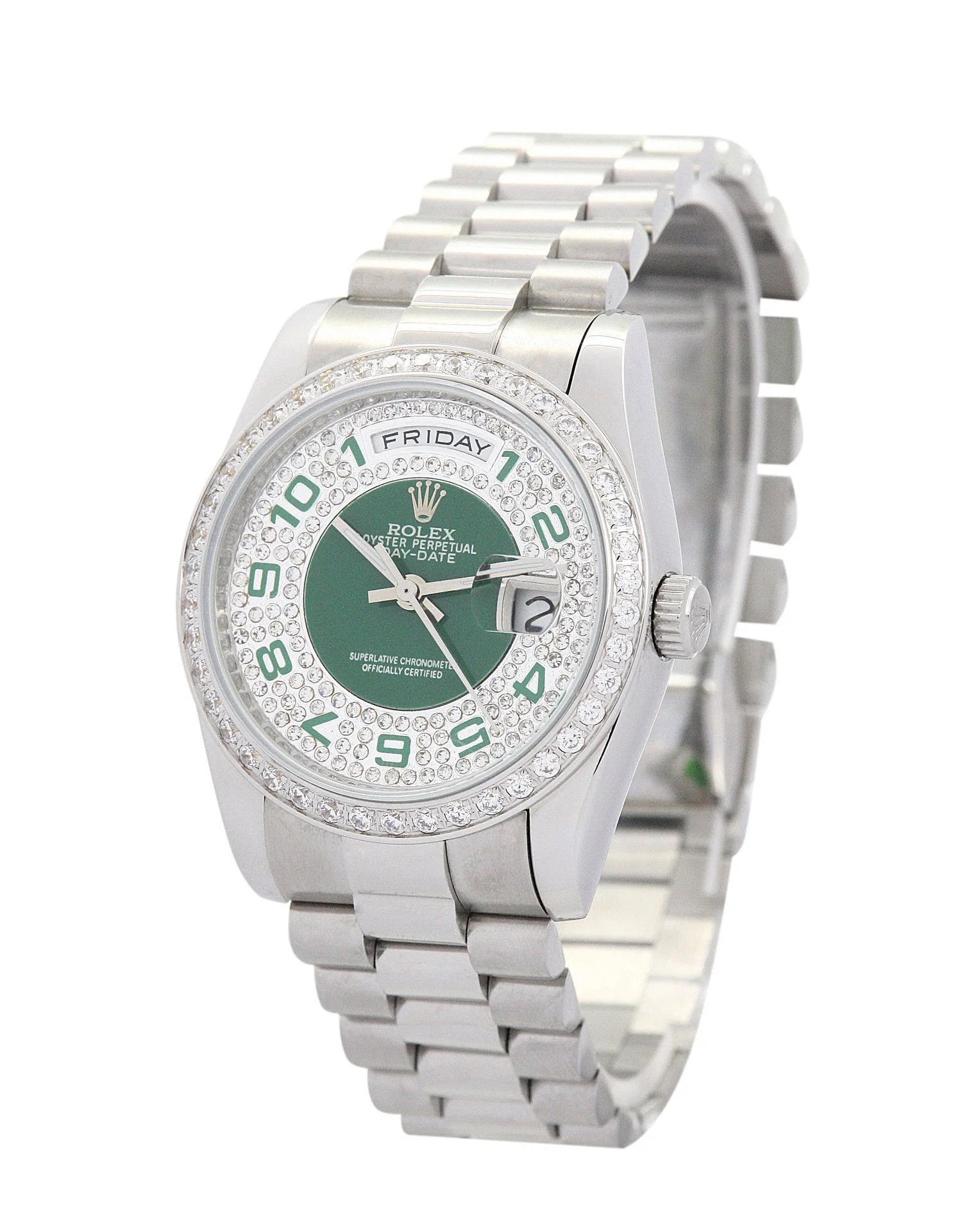 Rolex Day-Date Green and Silver Dial 118346 - Image 2