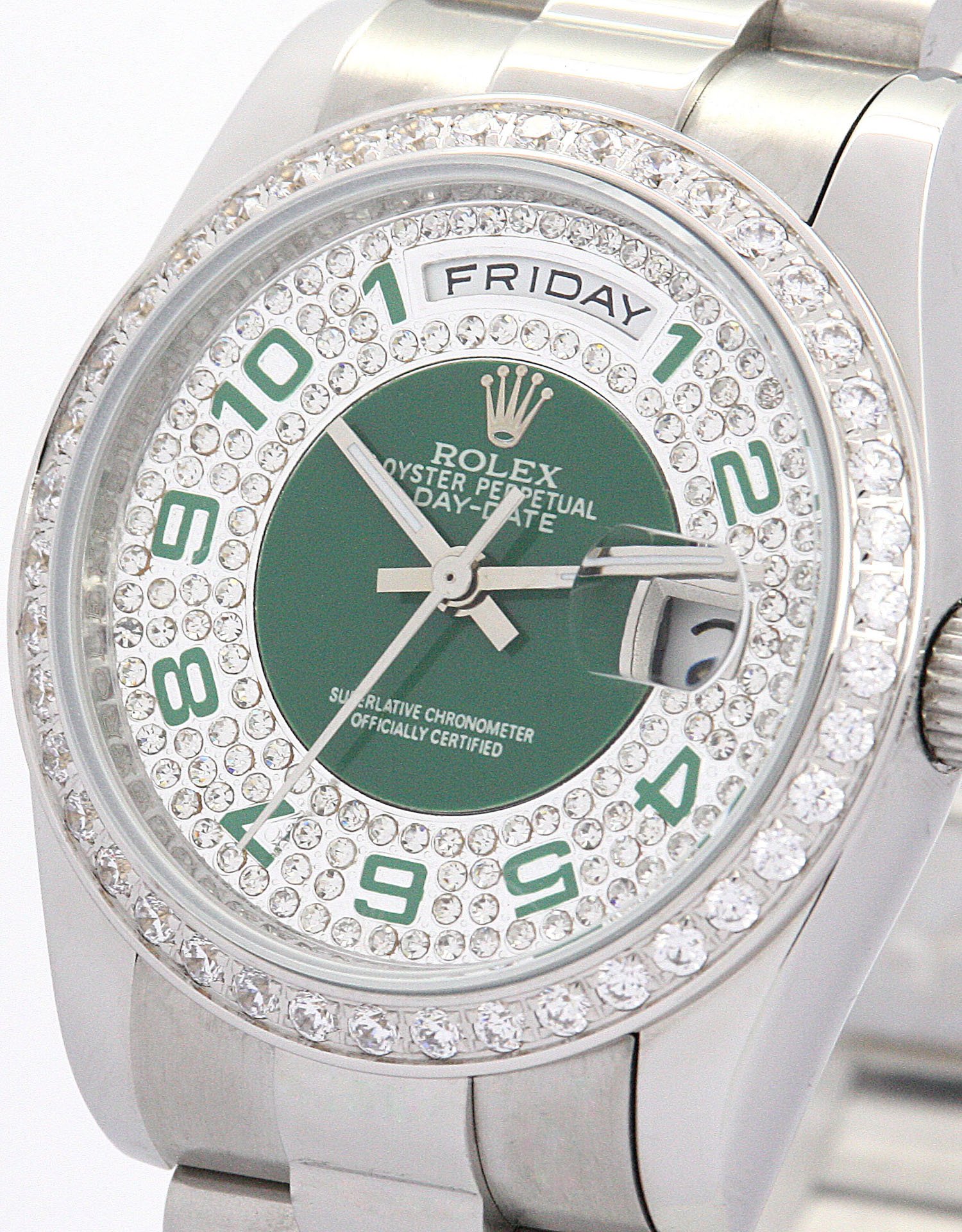 Rolex Day-Date Green and Silver Dial 118346 - Image 4