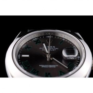 Super Clone Rolex DateJust Polished Stainless Steel Bezel Grey Dial 42000 - Image 10