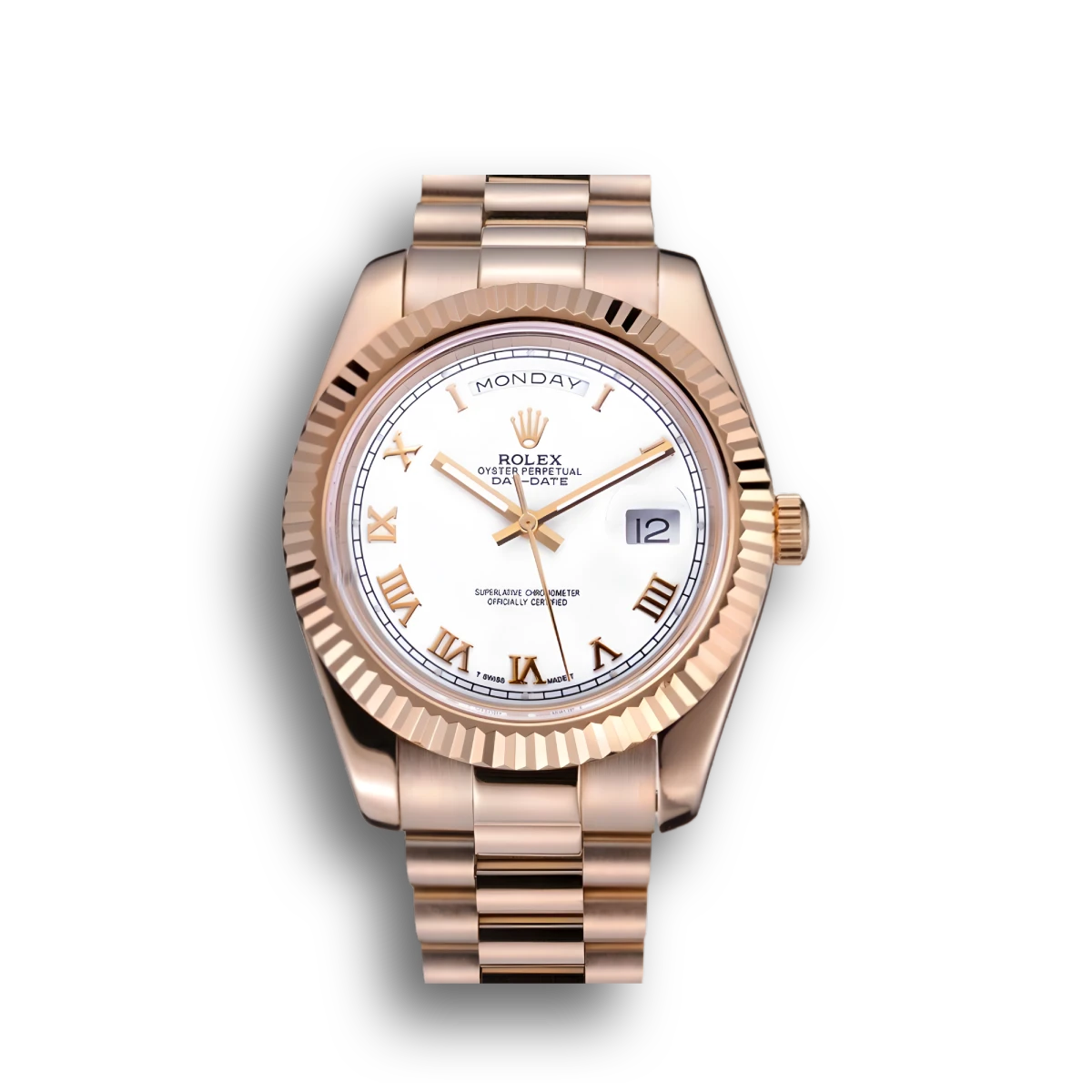 Rolex Day-Date White Dial Gold Bracelet 622546