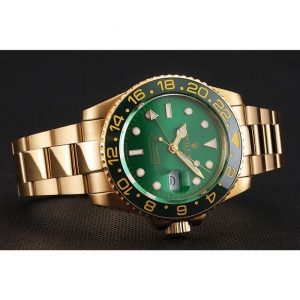 Super Clone Rolex GMT Master II Green Dial And Bezel Gold Case And Bracelet 1453750 - Image 4