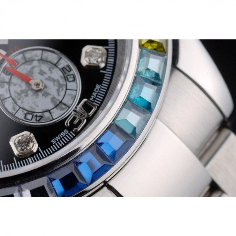 Super Clone Rolex Daytona Rainbow Crystal Bezel 80250 – Image 10