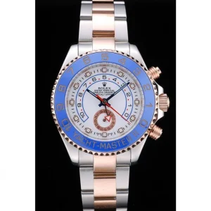 Alternative view of Rolex Yacht-Master Blue Ceramic Bezel White Dial Watch