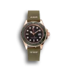 Rolex Yacht-Master Black Dial Green Bezel Rose Gold Case Green Leather Bracelet 1453862