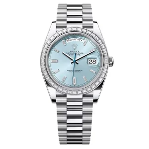 Super Clone Rolex Day-Date Ice Blue Diamond Dial 228396tbr-0002 40 mm