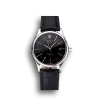 Super Clone Rolex Cellini Date Black Dial Stainless Steel Case Black Leather Strap