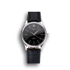 Super Clone Rolex Cellini Black Dial Steel Case Black Leather Strap