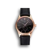 Super Clone Rolex Cellini Black Dial Rose Gold Case Black Leather Strap