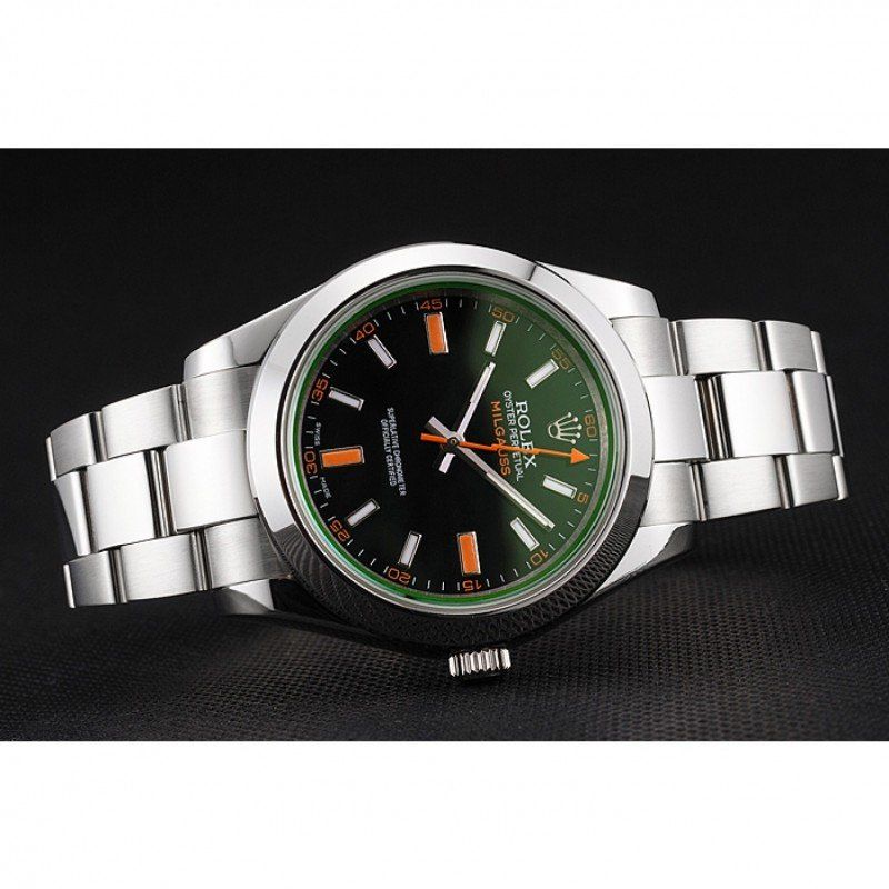 Super Clone Rolex Milgauss Black Dial Orange Markings Stainless Steel Case And Bracelet - Image 4