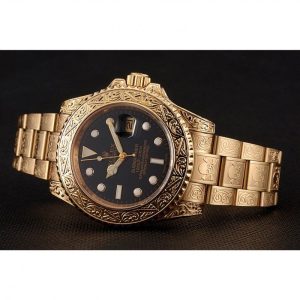 Super Clone Rolex Submariner Skull Limited Edition Black Dial Gold Case And Bracelet 1454071 - Image 4