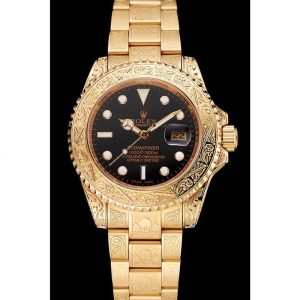 Alternative view of Super Clone Rolex Submariner Skull Limited Edition Black Dial Gold Case And Bracelet 1454071