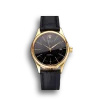 Rolex Cellini Date Black Dial Gold Case Black Leather Strap