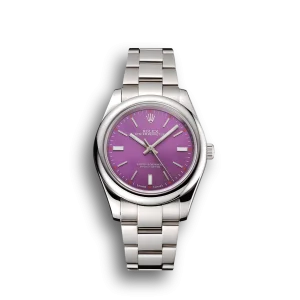 Rolex Oyster Perpetual Red Grape Dial Stainless Steel Case And Bracelet