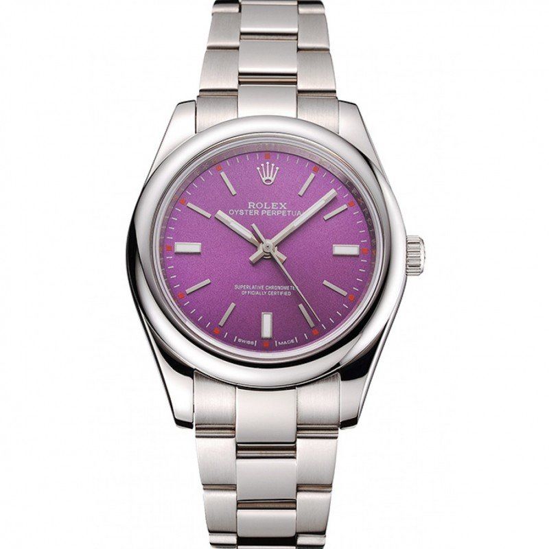Rolex Oyster Perpetual Red Grape Dial Stainless Steel Case And Bracelet – Image 11